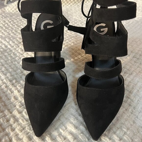 G By Guess Black Galway Open Back Block Heel Shoes - Picture 4 of 6
